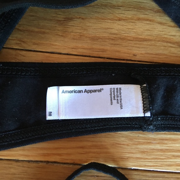 American Apparel Cotton Spandex Jersey Crossback Bra M Medium Black: Set of 2 - Picture 6 of 7